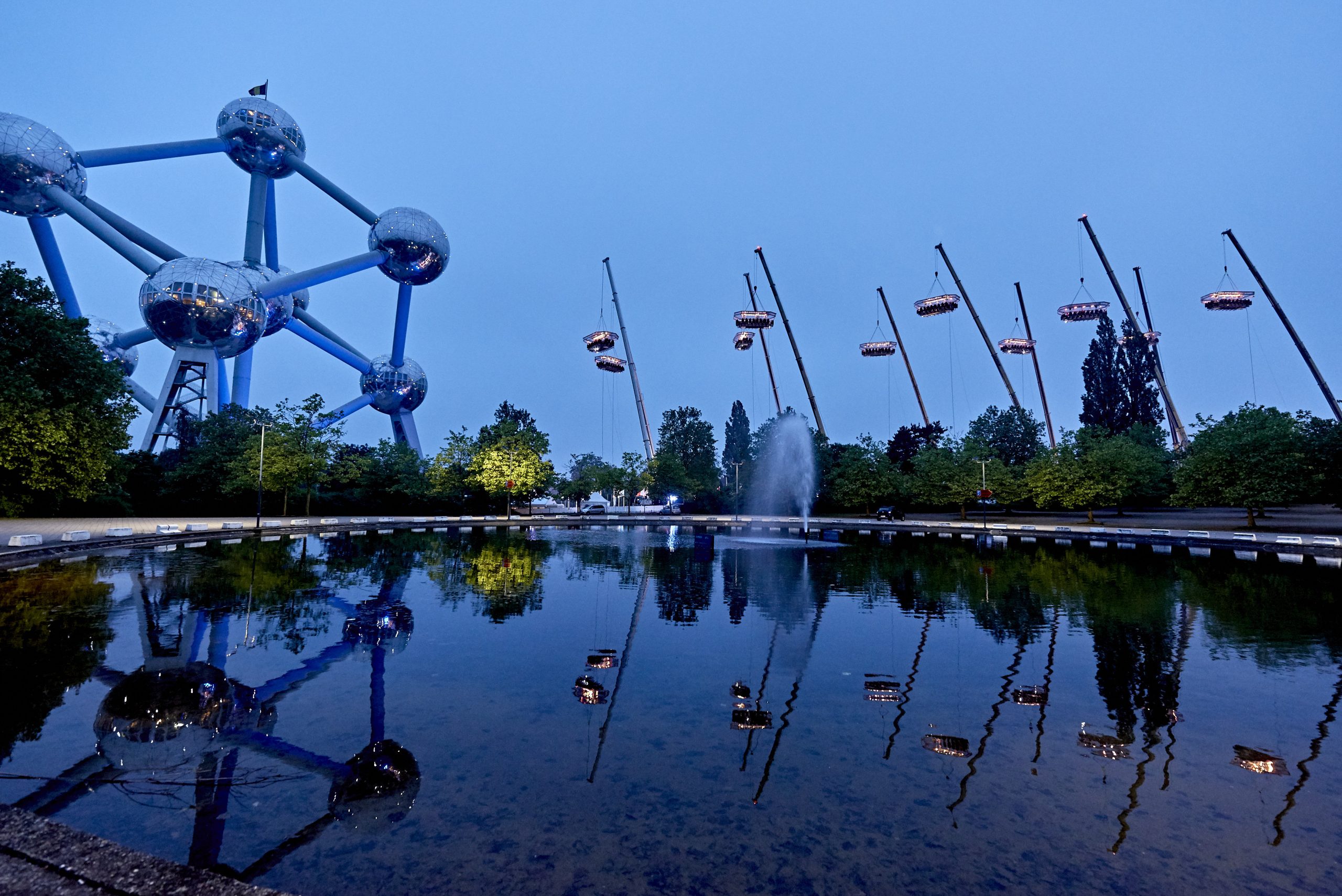 Dinner in the Sky bei Nacht